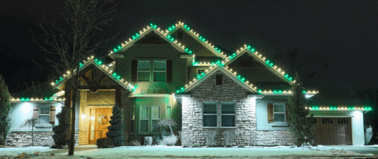Christmas lights green warm white